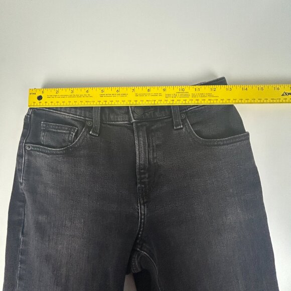 Uniqlo Jeans Womens 26x27*‎ Slim Straight Mid-Rise Black Stretch Denim - Picture 8 of 14